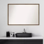 Miroir mural de salle de bain en bois bronze clair non biseauté 25 x 37 po