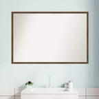 Miroir mural de salle de bain en bois bronze clair non biseauté 25 x 37 po