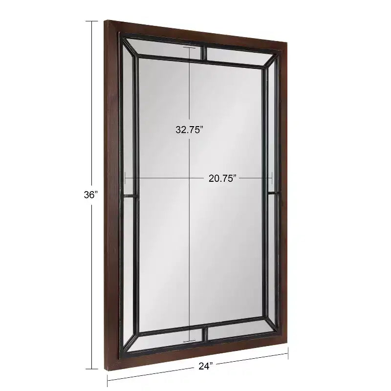 Miroir mural rectangulaire - Cadre en MDF, 24 x 36 po