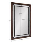 Miroir mural rectangulaire - Cadre en MDF, 24 x 36 po