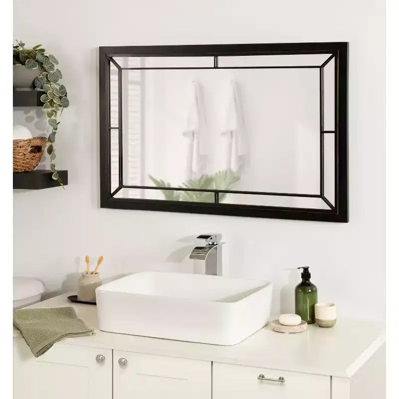 Miroir mural rectangulaire - Cadre en MDF, 24 x 36 po