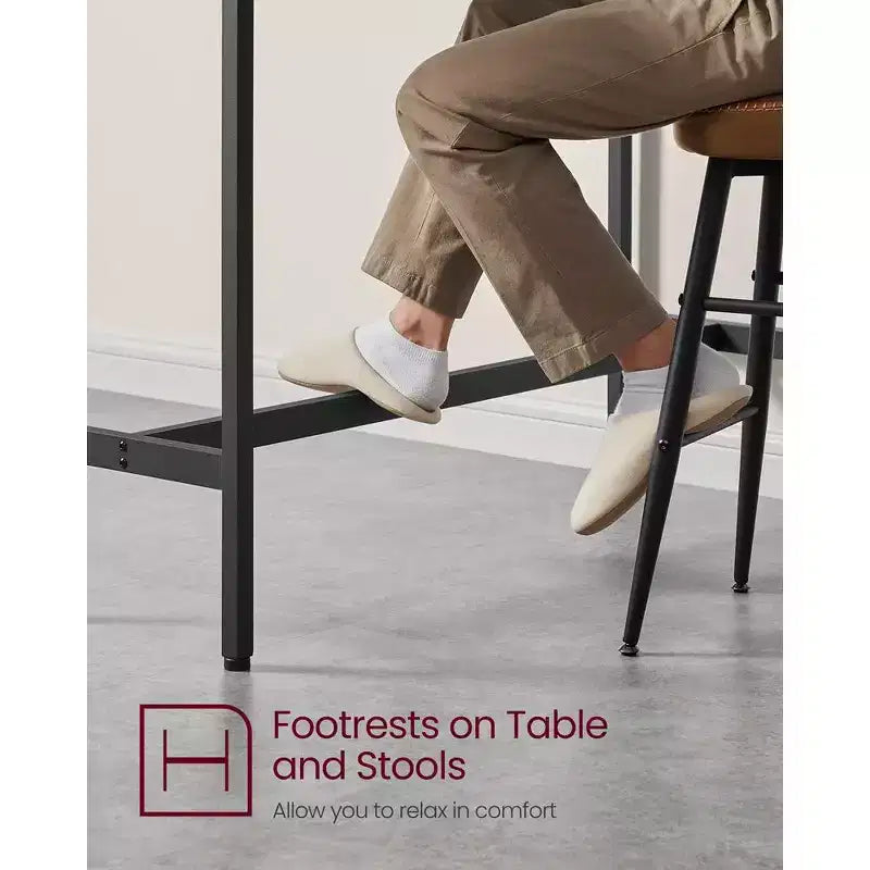 Table de Bar Haute et Étroite - Industrielle, Structure en Métal, 40 x 120 x 90 cm