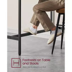 Table de Bar Haute et Étroite - Industrielle, Structure en Métal, 40 x 120 x 90 cm