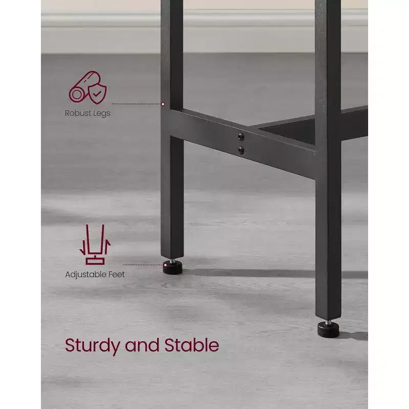 Table de Bar Haute et Étroite - Industrielle, Structure en Métal, 40 x 120 x 90 cm