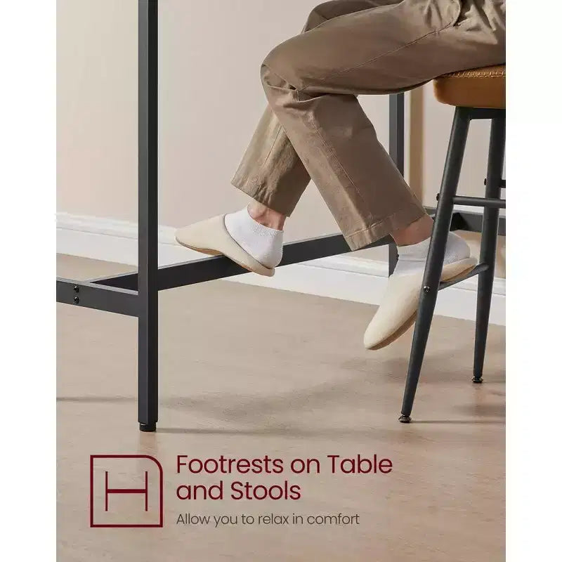 Table de Bar Haute et Étroite - Industrielle, Structure en Métal, 40 x 120 x 90 cm