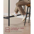 Table de Bar Haute et Étroite - Industrielle, Structure en Métal, 40 x 120 x 90 cm
