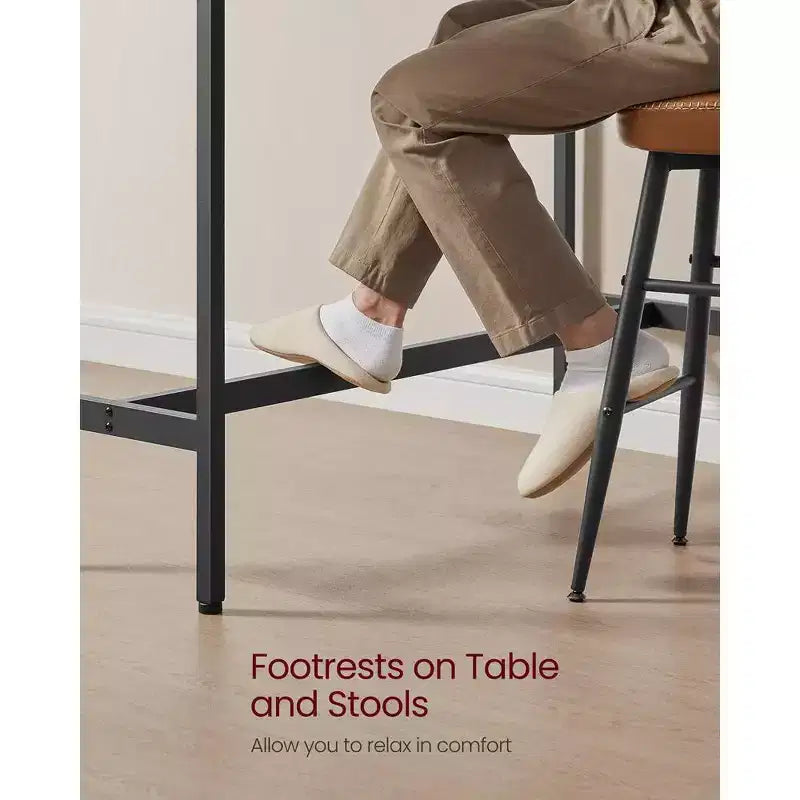 Table de Bar Haute et Étroite - Industrielle, Structure en Métal, 40 x 120 x 90 cm