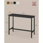 Table de Bar Haute et Étroite - Industrielle, Structure en Métal, 40 x 120 x 90 cm