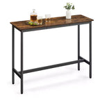 Table de Bar Haute et Étroite - Industrielle, Structure en Métal, 40 x 120 x 90 cm