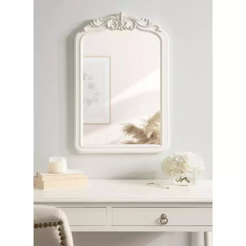 Miroir mural encadré - Blanc, Rectangle, 30 x 20 po