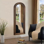 Miroir sur pied plein cadre en bois avec arche - 71 x 31 po