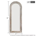 Miroir sur pied plein cadre en bois avec arche - 71 x 31 po