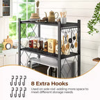 Étagère de rangement pliable à 4 niveaux avec roulettes, capacité de 272 kg, aucun assemblage requis, en acier noir