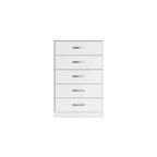 Commode 5 tiroirs - Blanc mat, Coulisses à billes