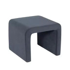Pouf Arch Velvet - Carré, Bleu, Cadre en MDF