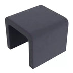 Pouf Arch Velvet - Carré, Bleu, Cadre en MDF