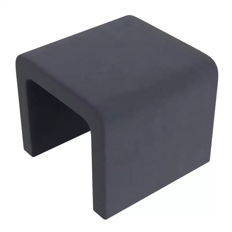 Pouf Arch Velvet - Carré, Bleu, Cadre en MDF