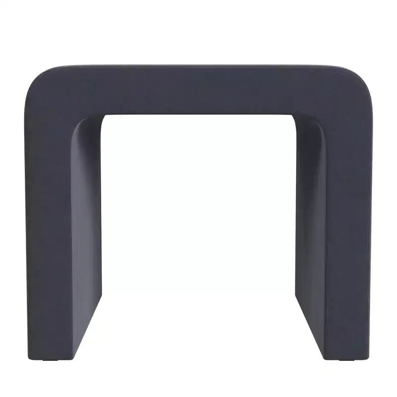 Pouf Arch Velvet - Carré, Bleu, Cadre en MDF