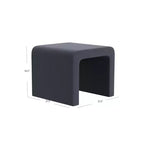 Pouf Arch Velvet - Carré, Bleu, Cadre en MDF