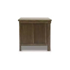 Table d'appoint décontractée avec portes d'armoire - Acacia marron grisâtre