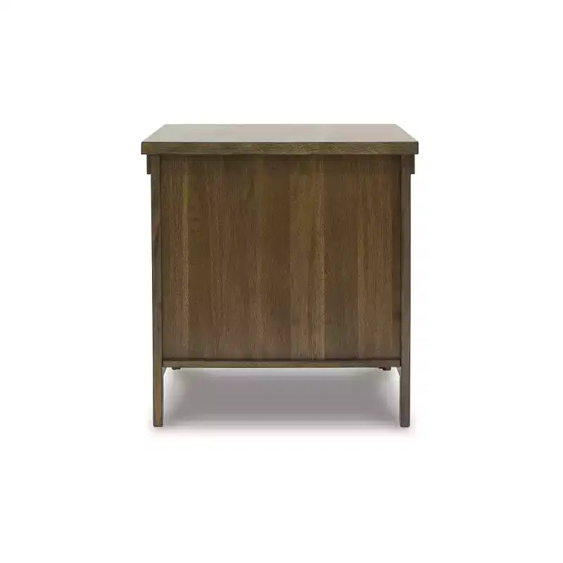 Table d'appoint décontractée avec portes d'armoire - Acacia marron grisâtre