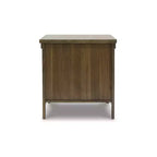 Table d'appoint décontractée avec portes d'armoire - Acacia marron grisâtre