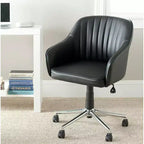 Chaise de bureau pivotante - Similicuir capitonné, hauteur réglable