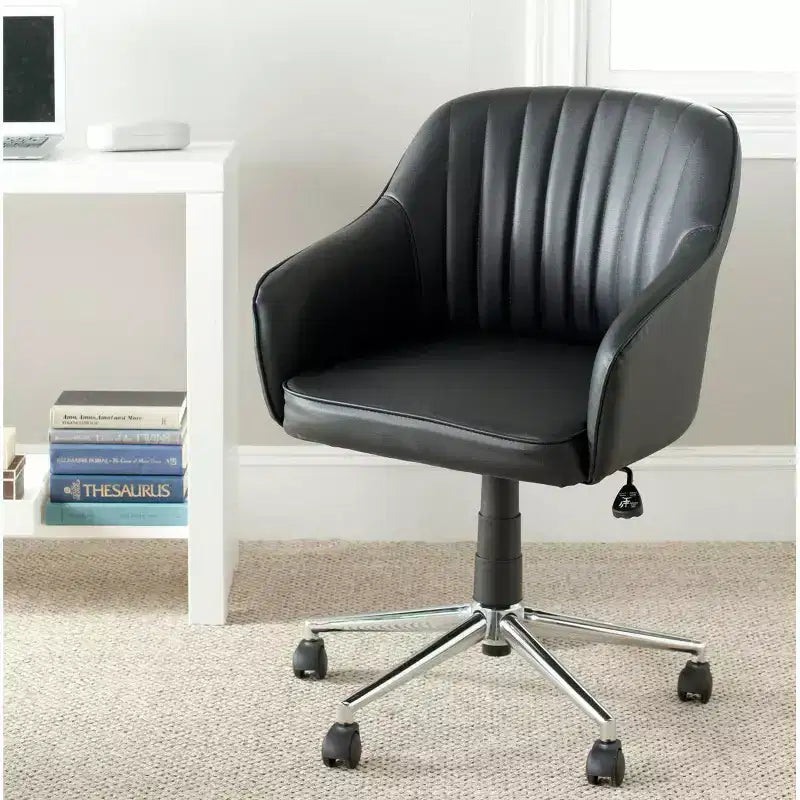 Chaise de bureau pivotante - Similicuir capitonné, hauteur réglable