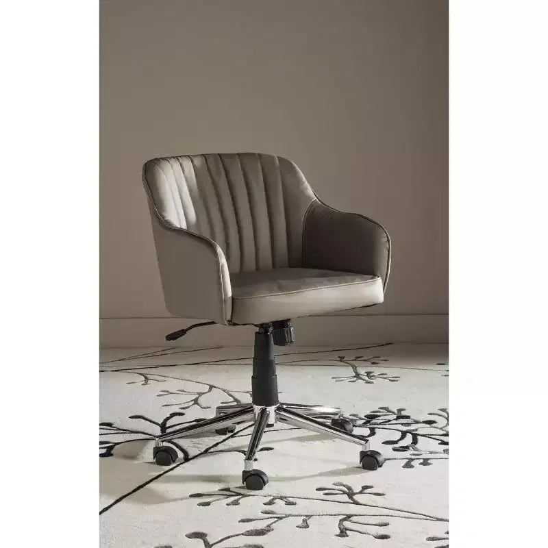 Chaise de bureau pivotante - Similicuir capitonné, hauteur réglable