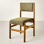 Chaise de salle à manger sans accoudoirs avec pieds tournés – Structure en bois d'hévéa, rembourrage en mousse
