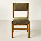Chaise de salle à manger sans accoudoirs avec pieds tournés – Structure en bois d'hévéa, rembourrage en mousse