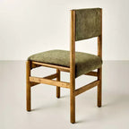 Chaise de salle à manger sans accoudoirs avec pieds tournés – Structure en bois d'hévéa, rembourrage en mousse