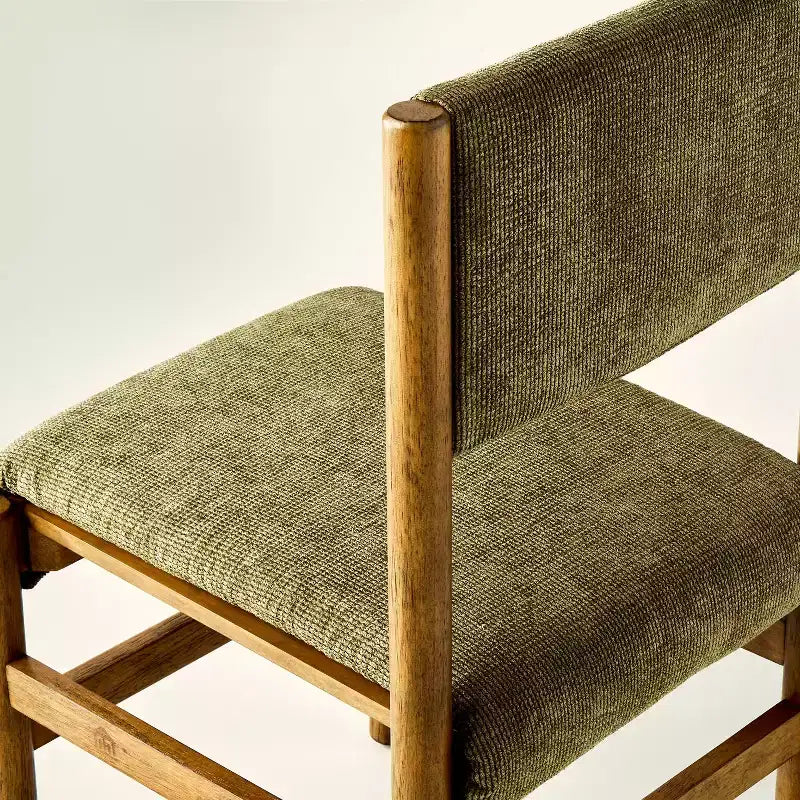 Chaise de salle à manger sans accoudoirs avec pieds tournés – Structure en bois d'hévéa, rembourrage en mousse