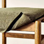 Chaise de salle à manger sans accoudoirs avec pieds tournés – Structure en bois d'hévéa, rembourrage en mousse