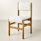 Chaise de salle à manger sans accoudoirs avec pieds tournés – Structure en bois d'hévéa, rembourrage en mousse