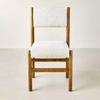 Chaise de salle à manger sans accoudoirs avec pieds tournés – Structure en bois d'hévéa, rembourrage en mousse