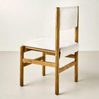 Chaise de salle à manger sans accoudoirs avec pieds tournés – Structure en bois d'hévéa, rembourrage en mousse