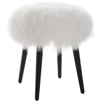 Uttermost Wooly White Sheepskin Accent Stool