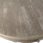 Table de bar ronde sur pied - Bois d'hévéa couleur bois flotté naturel