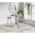 Table de bar ronde sur pied - Bois d'hévéa couleur bois flotté naturel