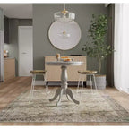 Table de bar ronde sur pied - Bois d'hévéa couleur bois flotté naturel