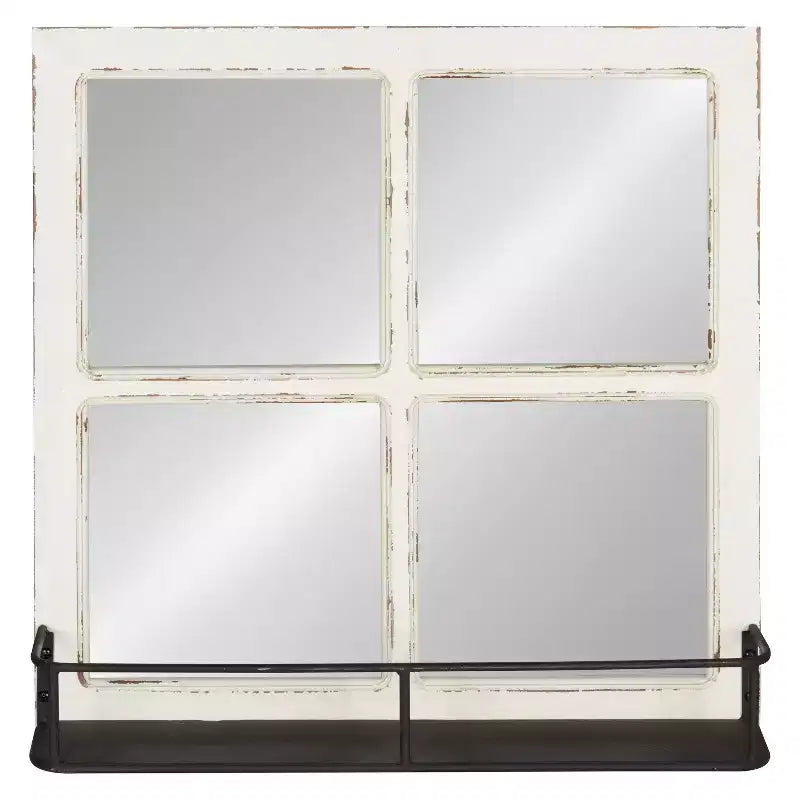 Miroir mural carré fonctionnel - Cadre en métal, 20 x 20 po