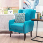 Fauteuil d'appoint rembourré à dossier haut - Mousse haute densité, cadre en bois