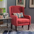 Fauteuil d'appoint rembourré à dossier haut - Mousse haute densité, cadre en bois