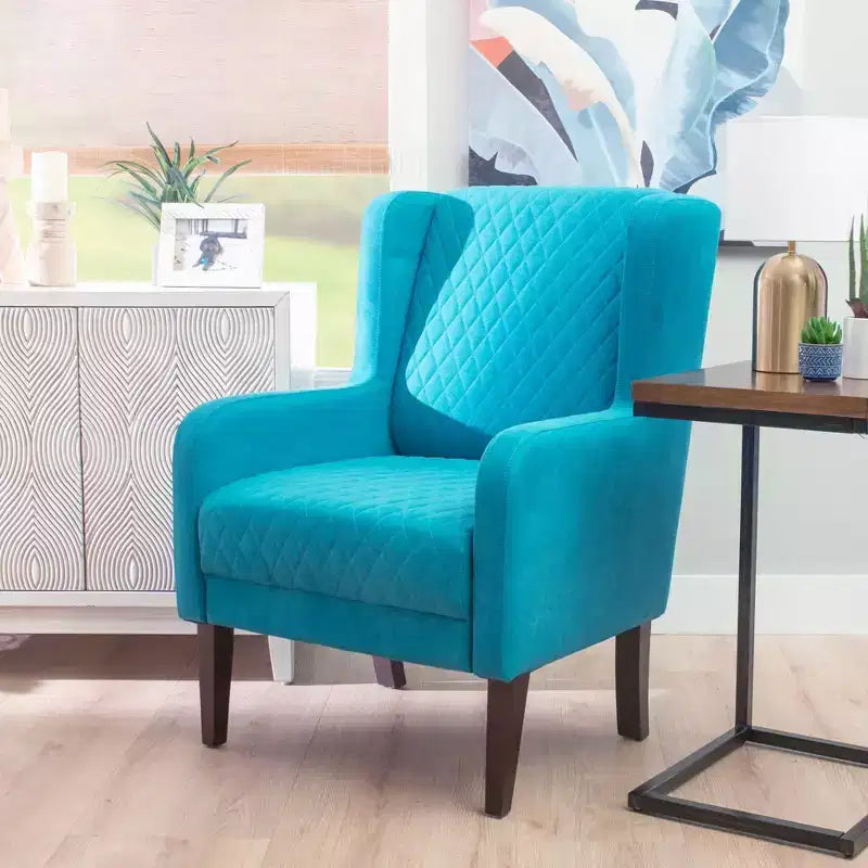 Fauteuil d'appoint rembourré à dossier haut - Mousse haute densité, cadre en bois