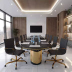 Chaise de bureau sans accoudoirs - Similicuir nervuré, piètement en métal doré, pivotante et inclinable