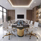 Chaise de bureau sans accoudoirs - Similicuir nervuré, piètement en métal doré, pivotante et inclinable