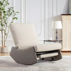 24.8W Modern Corduroy Upholstered Rocking Chair Recliner with Footrest, Soft Padded Rocker for Nursery, 4Q- ModernLuxe