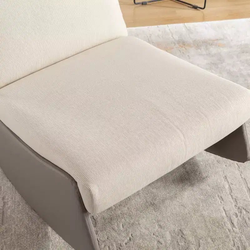Fauteuil à bascule inclinable en velours côtelé avec repose-pieds - Chambre de bébé et Salon