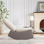 Fauteuil à bascule inclinable en velours côtelé avec repose-pieds - Chambre de bébé et Salon